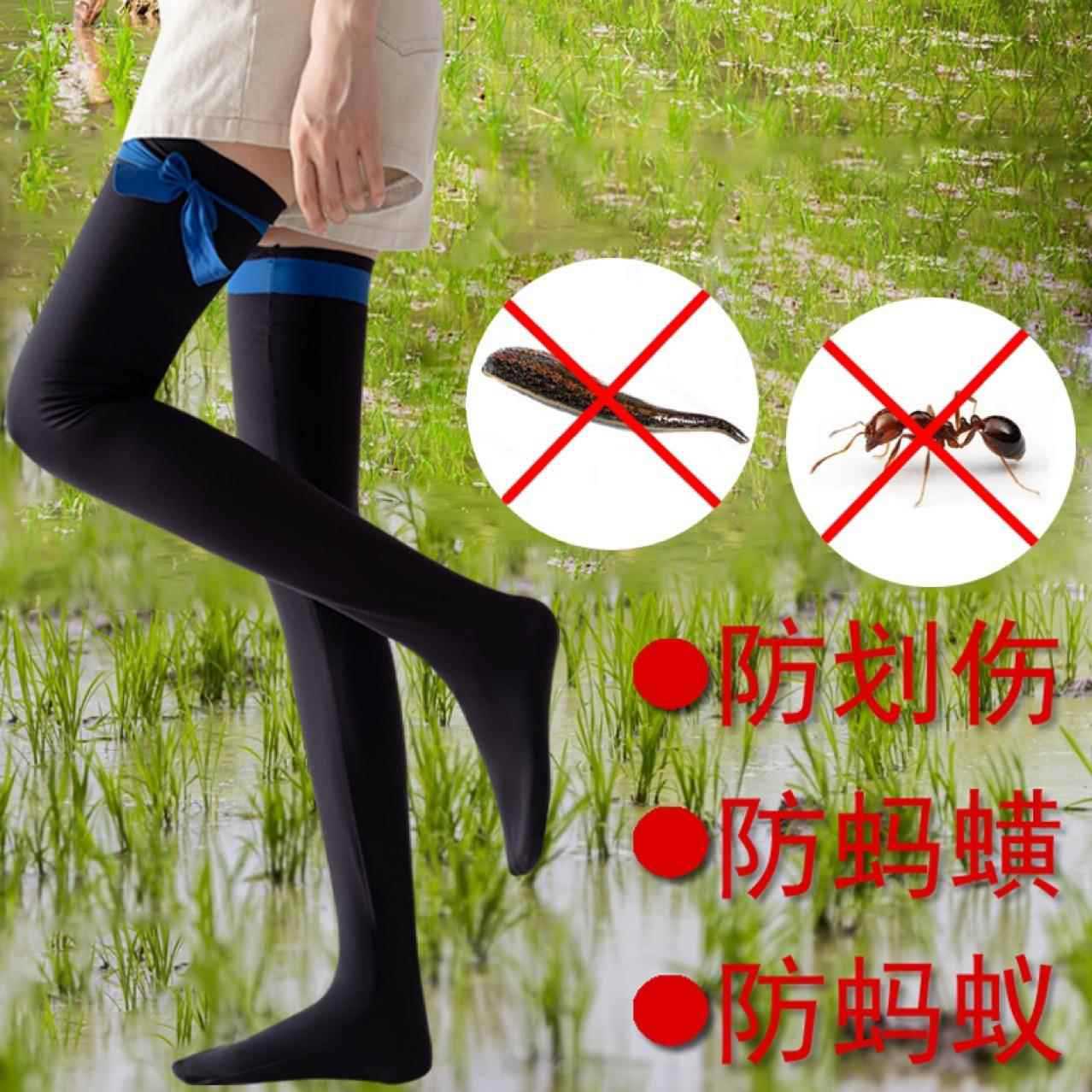 种田袜子插秧袜男水田袜种水稻插田下田脚袜厚长腰防蚂蝗长袜栽秧