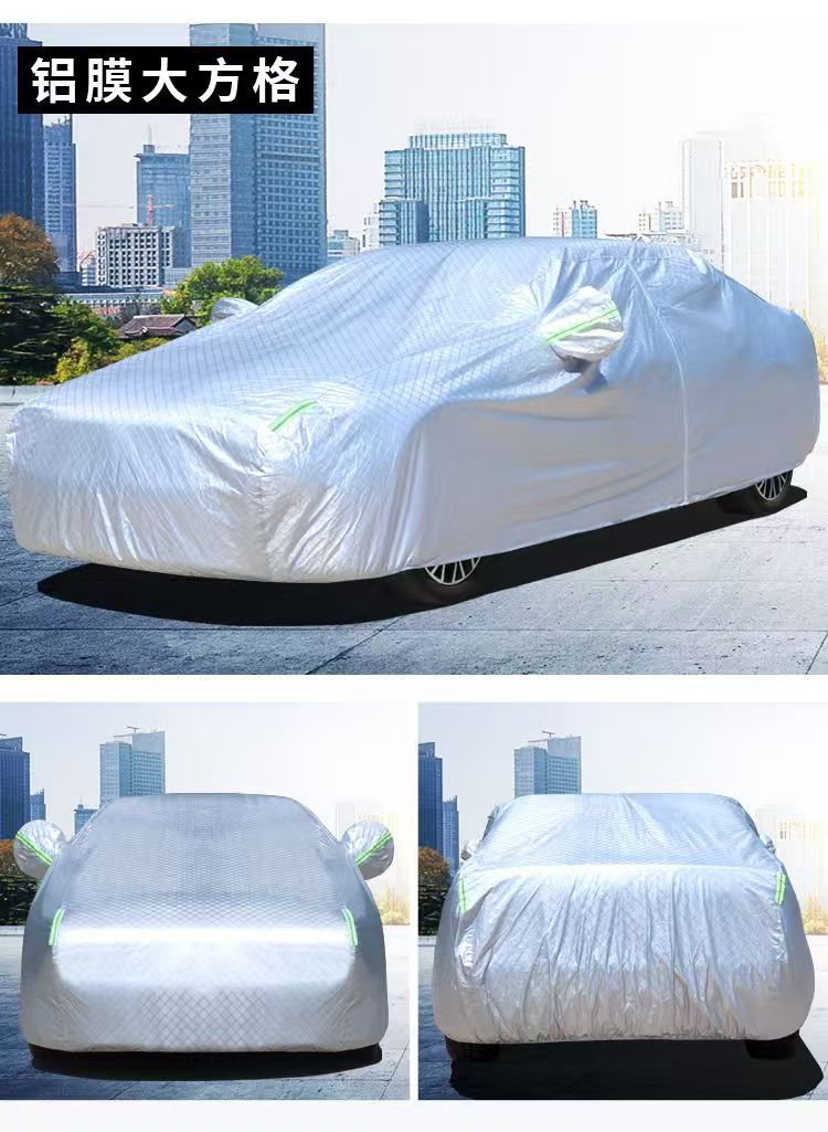 Full car cover for sun and rain protection, suitable for all seasons, made of thickened Oxford fabric, waterproof and dustproof, car sun protection cover