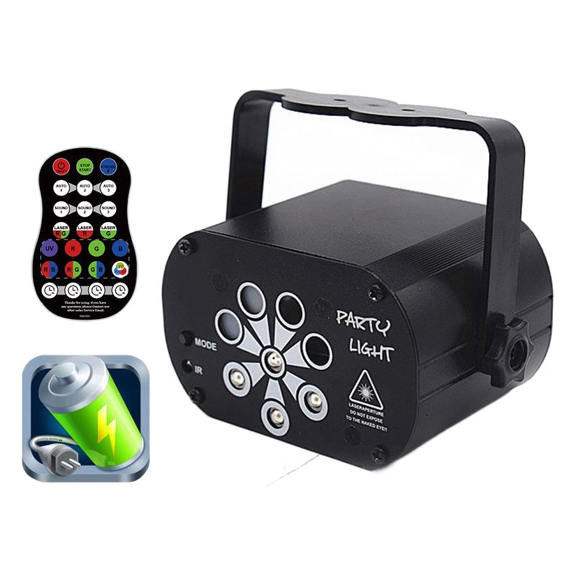 Nuevo mini lámpara láser UV8 agujero patrón estrellado cielo proyección lámpara KTV bar hogar colorido atmósfera lámpara flash