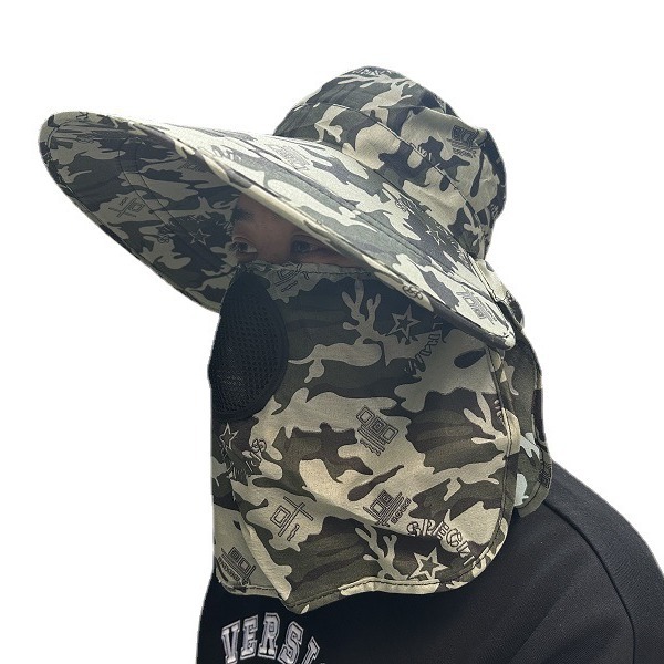 Sombrero de protección solar para hombre, sombrero de verano, sombrero para el sol, máscara de trabajo, sombrero fresco, protección UV, sombrero para ciclismo y pesca, transpirable.