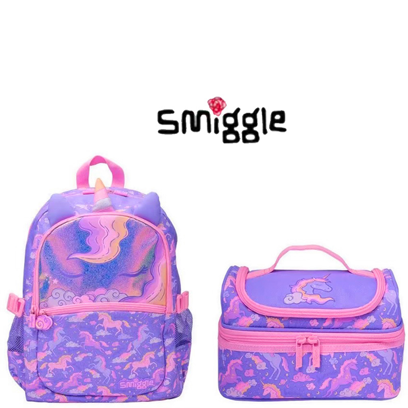 Australia smiggle estudiantes mochila de gran capacidad para niños paquetes de comidas de doble aislamiento térmico nuevo unicornio tigre dibujos animados