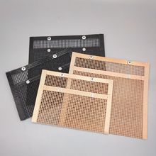 TV产品跨境不粘烧烤网格垫子烧烤袋 蔬菜烤肉耐高温黑色铜色14cm