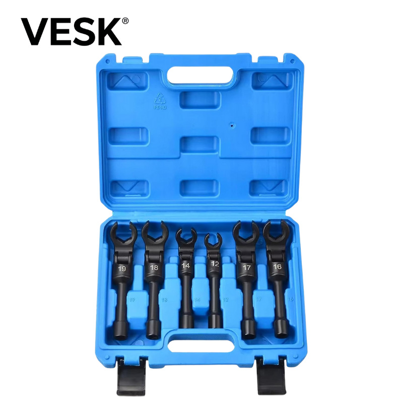 6件套摇头油管套筒开口梅花扳手组套工具套装