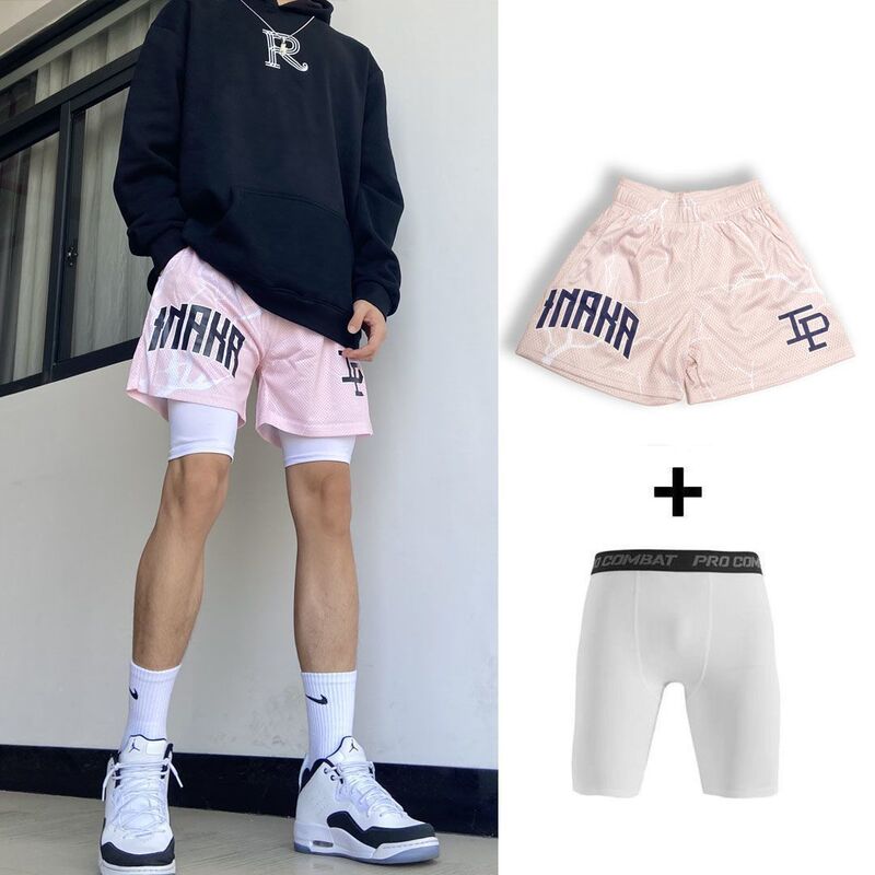 American-Style Knee-Length Sports Lining Shorts Men's Quarter-Length Sports Pants Summer Fitness Running Breathable Quick-Drying Basketball Pants American-Style Knee-Length Sports Lining Shorts Men's Quarter-Length Sports Pants Summer Fitness Running Breathable Quick-Drying Basketball Pants
