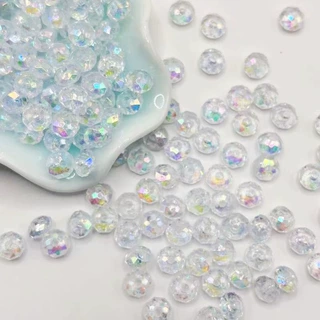 新款 6mm-12mm亚克力AB幻彩角珠车轮扁珠 diy手工串珠挂件