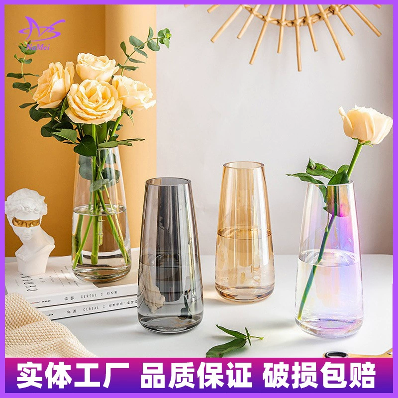 Современная простая стеклянная ваза в стиле ins негабаритная пьяная деревянная отделка для гостиной украшение из цветочной композиции