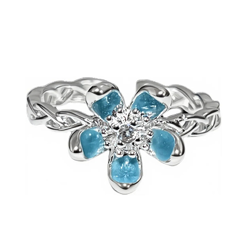 7g Weight Open Rings Classification One Size Ring Size 1 Piece Quantity Date, Tea Party Occasion Copper Material Flower, Butterfly Pattern All Seasons Season Women's Gender Enamel Design Princess, Sweet Style Wholesale Jewelry Princess Sweet Flower Butterfly Copper Enamel Open Rings 29
