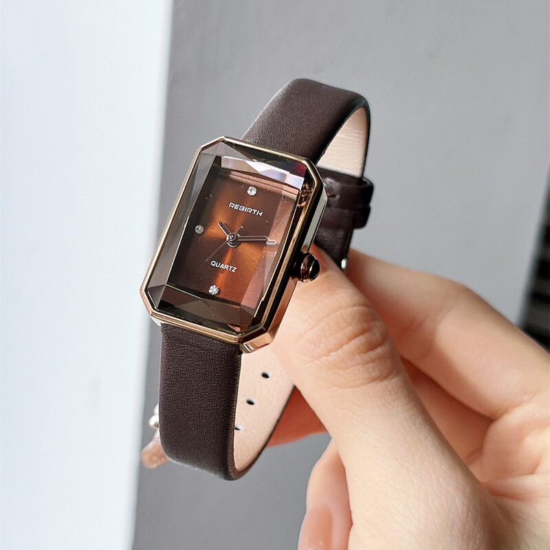 New European and American Cross-border Hot Sale High-grade Rectangular Watch Women's Light Luxury Diamond-studded Fashionable Diamond-shaped Belt Women's Watch
