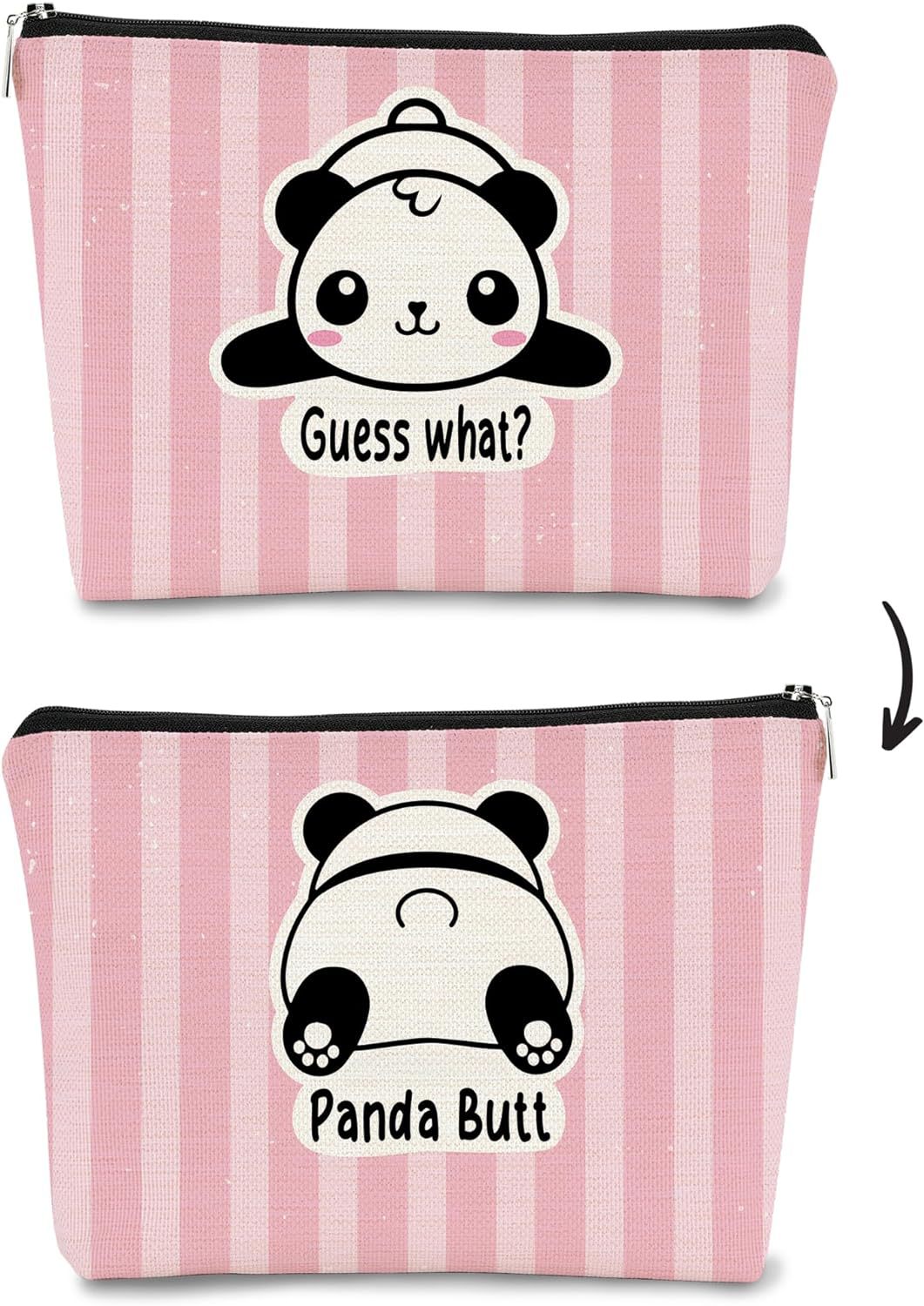 Transfronterizos Amazon brote lindo panda impresión doble cara bolsa de maquillaje bolsa de almacenamiento bolsa de cambio de lino impermeable