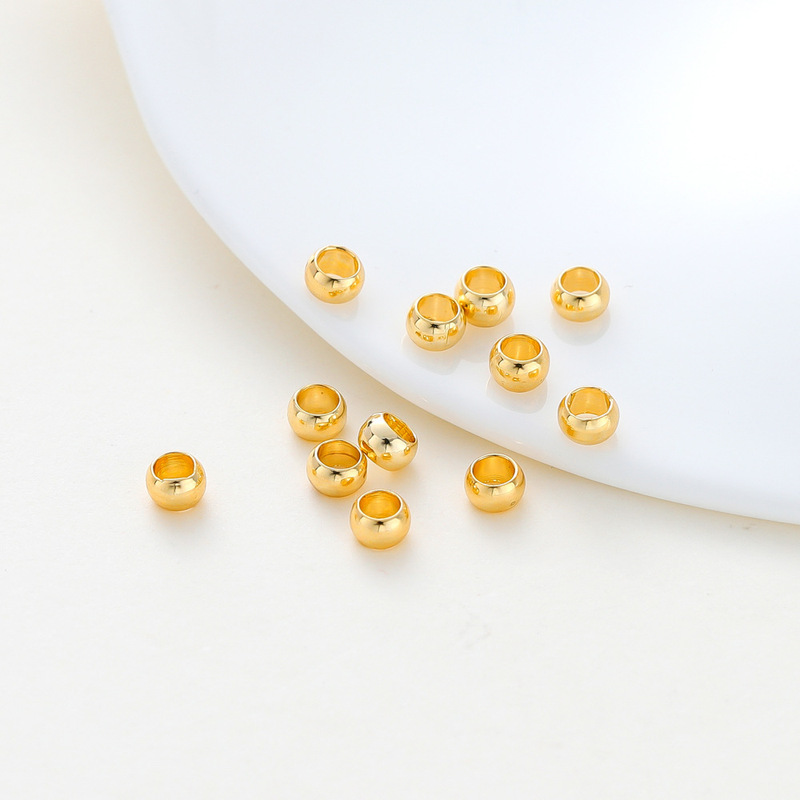 14K/18K real gold positioning beads color retention beads DIY copper plated gold bracelet necklace closing buckle fixed clip flat