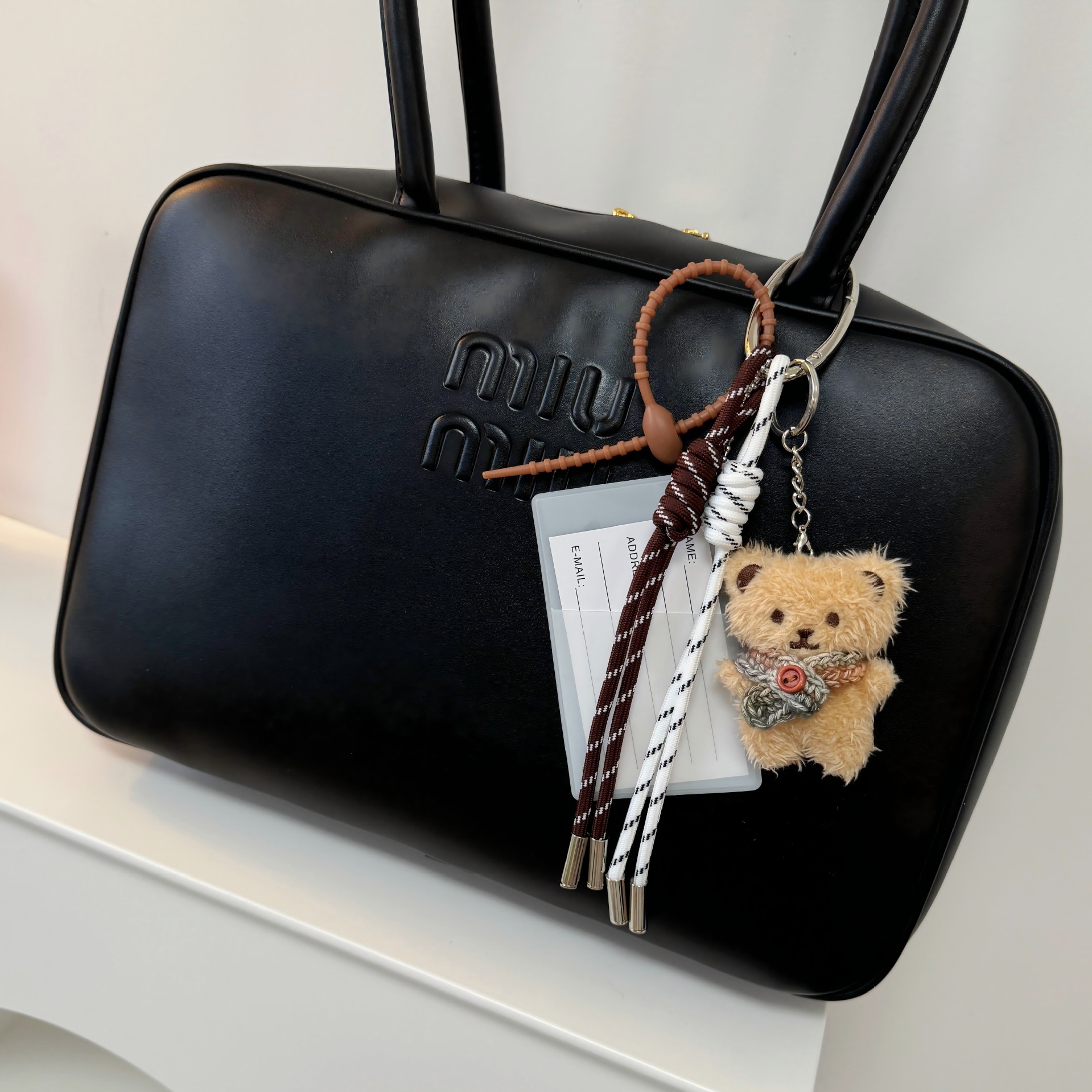 [beige] scarf bear m style pendant