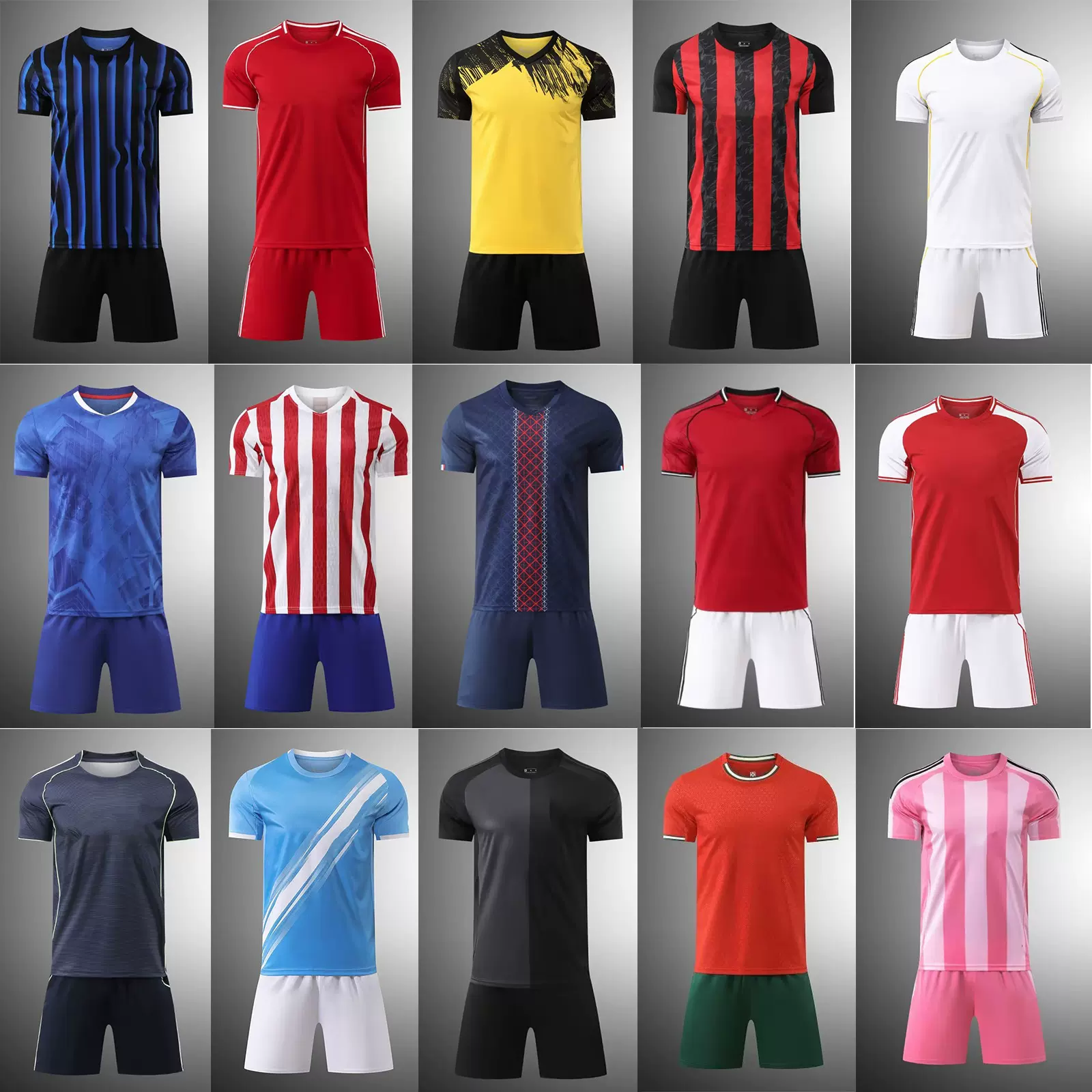 极速批发俱乐部比赛训练队服印字号儿童成人足球服套装企业单位男