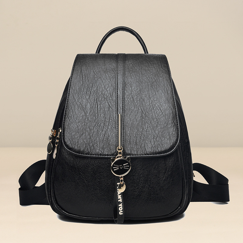 Mochila de nuevo estilo, mochila texturizada, mochila escolar simple, práctica para viajes, ligera, exportación Taizhou, bolso de mujer