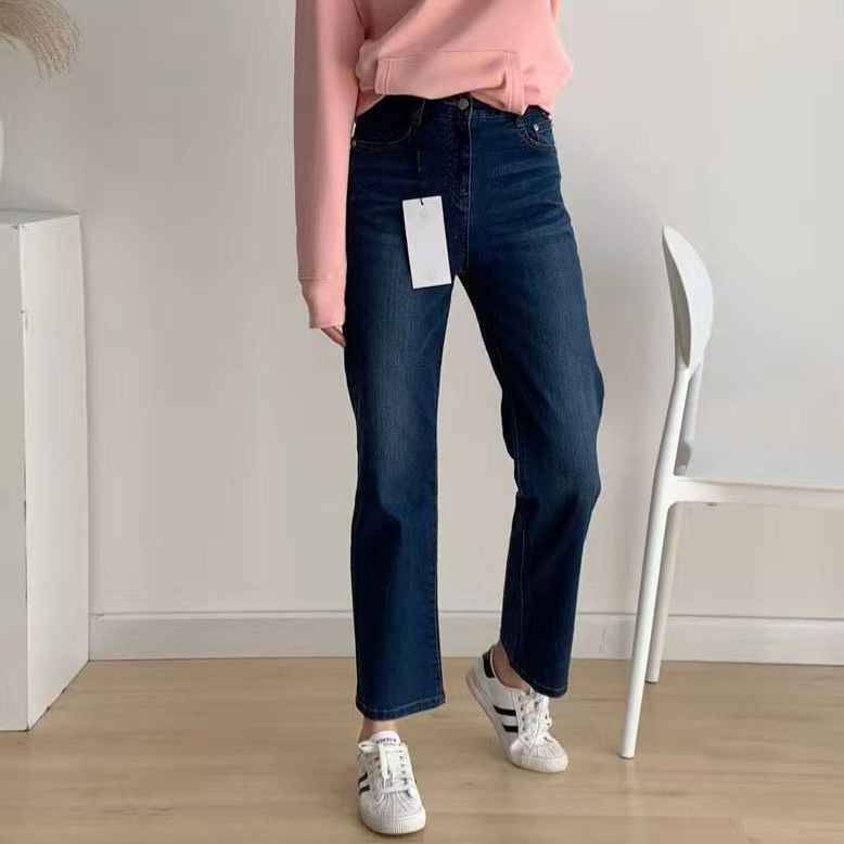 Special offer non-refundable non-changing straight jeans loose casual fashion all-match slim Denim cropped pants women