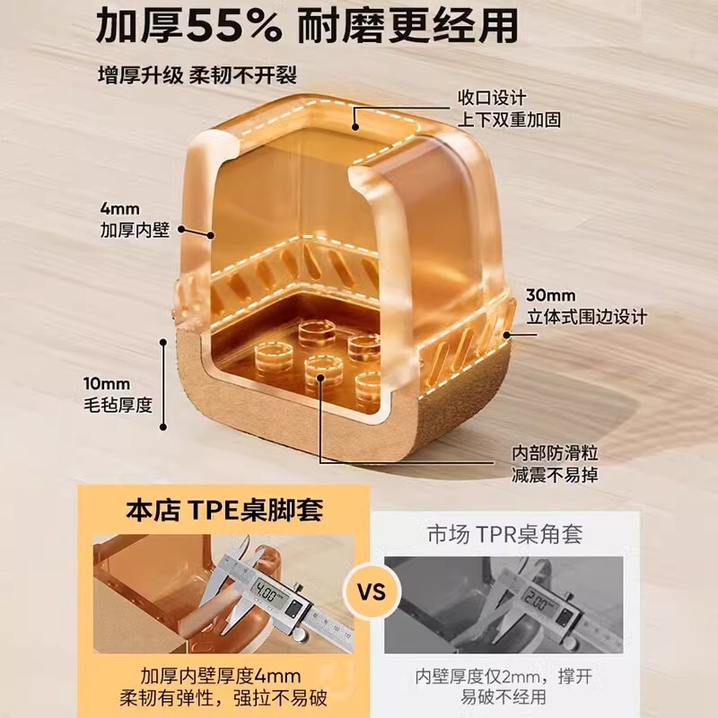 シリカゲルのテーブルと椅子の足のカバーの椅子の足のマットの滑り止めの静音家庭用寮のテーブルの腰掛けの防音の滑り止めのマット|undefined