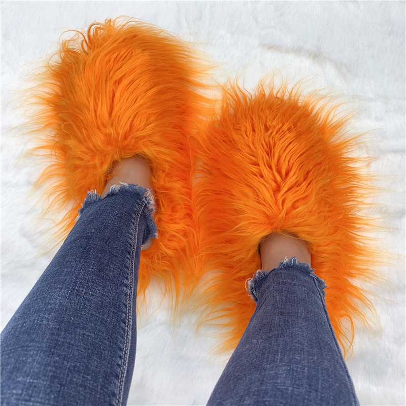 Unisex Streetwear Solid Color Round Toe Plush Slippers display picture 1