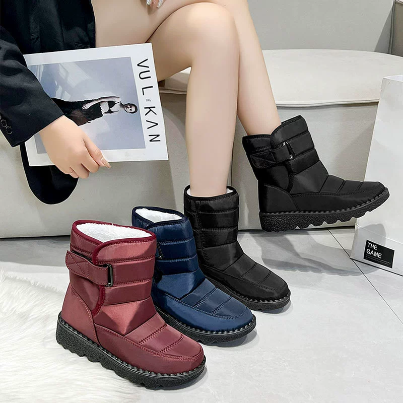 Большие хлопковые сапоги для мужчин и женщин, новая зимняя модель 2025 года, утолщенные и теплые уличные снегоступы, высокие сапоги для активного отдыха.