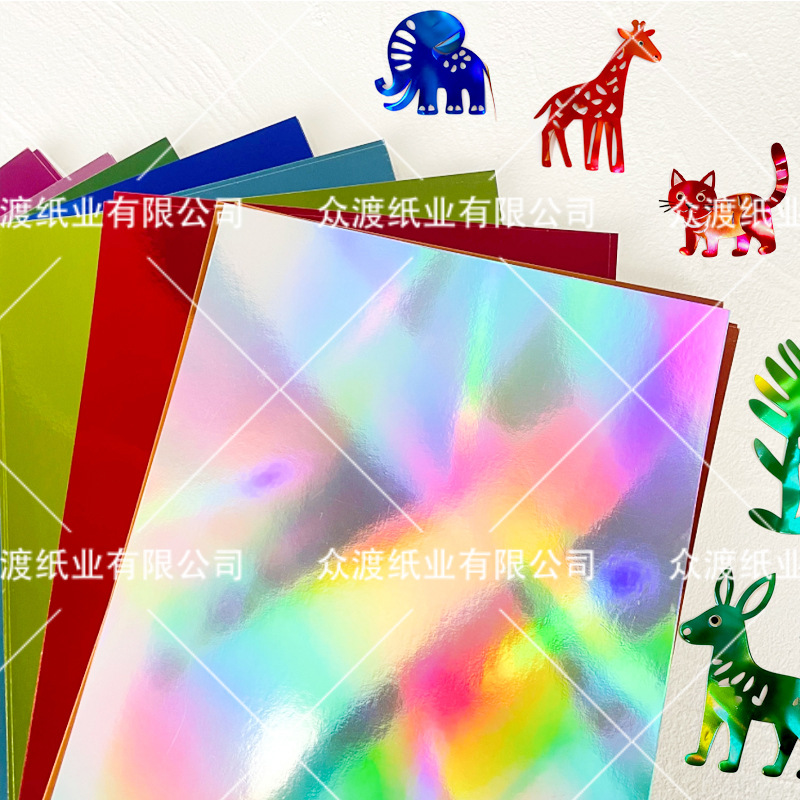 A4 papel de tarjeta de oro y plata de color PET espejo papel de tarjeta de papel de aluminio papel de papel especial tarjeta de oro fábrica de papel de tarjeta de plata de suministro directo transfronterizo