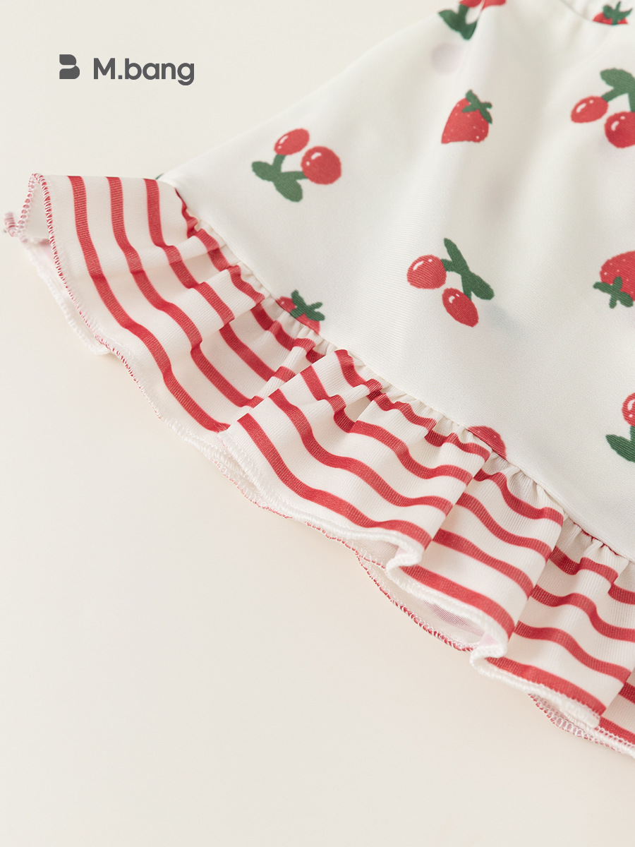 Youbao ropa para niños traje de baño para niños fresa cereza estampado tirantes falda corta traje de baño de dos piezas para niñas