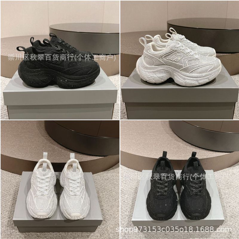 莆田纯原巴黎Sneaker满钻系列老爹鞋3XL网眼绑带潮流男女跑步鞋|undefined