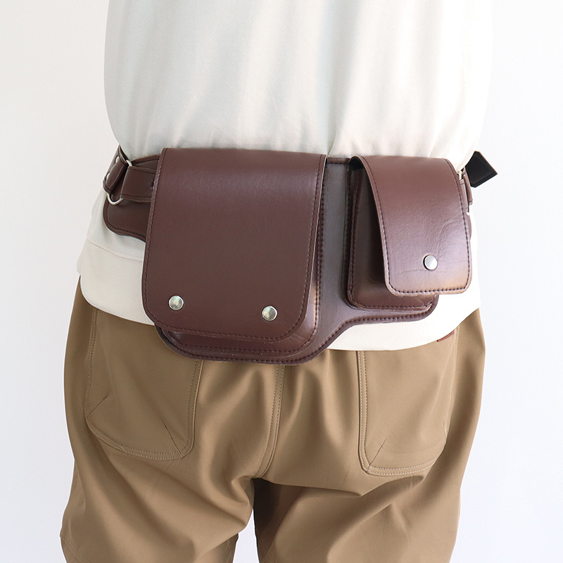 Fabricante transfronterizo de Amazon delantal de cuero personalizado herramienta de hardware riñonera bolsa de almacenamiento de llave de tornillo portátil para exteriores