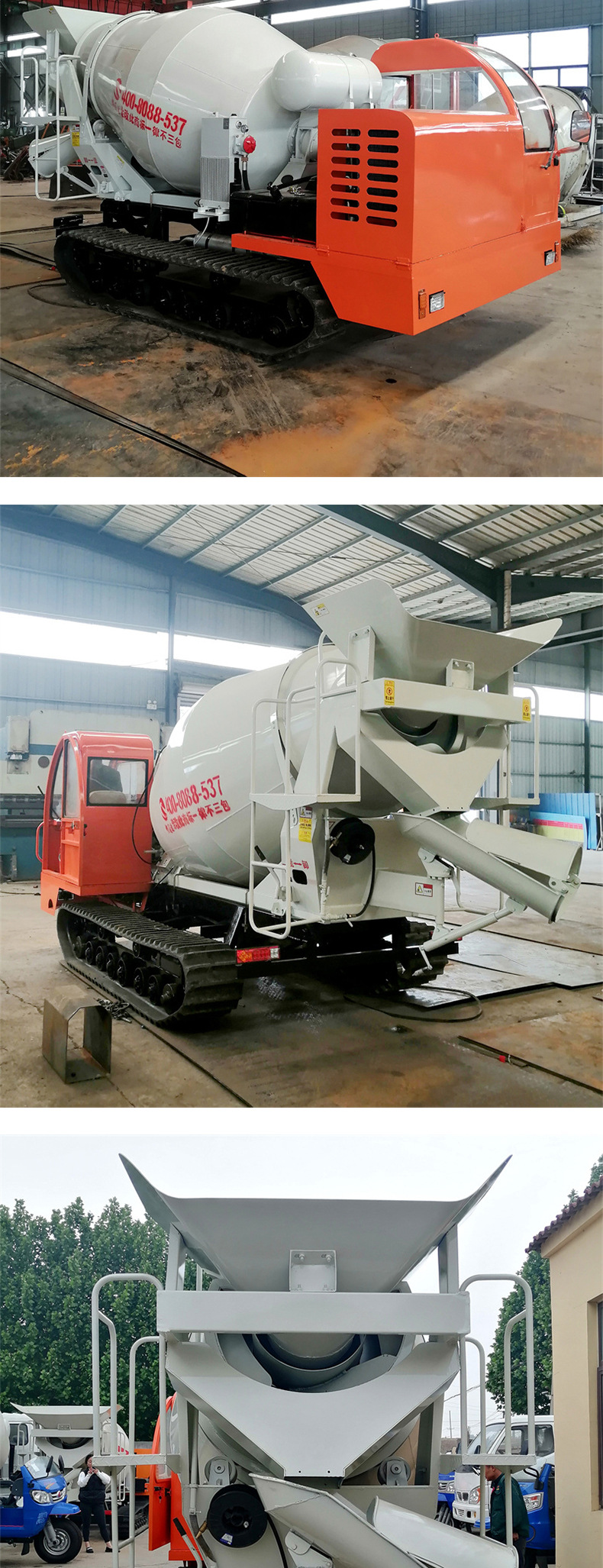 Manufacturer's Crawler Concrete Mixer Truck 3 Square Concrete Mixer Truck Mobile Commercial Concrete Transport Tank Truck