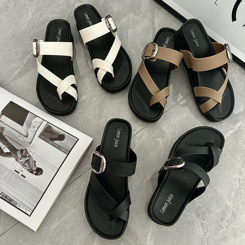 New style British Birken flip-flops, casual beach soft soles, fashionable all-matching summer women's sandals