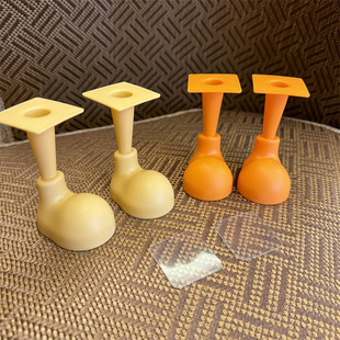 Cute One-piece Decorative Beige Small Foot Pen Holder Trash Can Tissue Box Stand Foot Accessories Desktop Decorative Ornaments