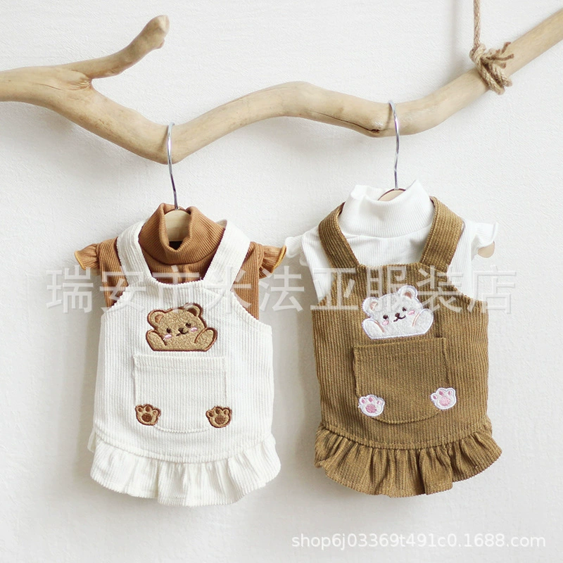 Mifaya фабрика прямой домашнее животное кошка собака одежда японский и корейский ins медведь хлопок вельвет подтяжки ремень юбка