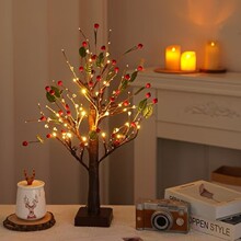 跨境厂家直销 led仿真皮白桦树灯 感恩节usb电池盒双用室内装饰灯