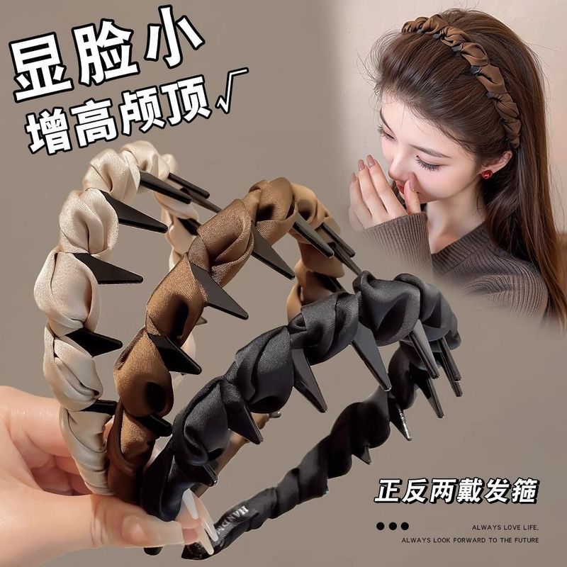 女性用高頭頂ヘッドバンド、ハイエンド、ファッショナブルなヘッドバンド、2025年新作滑り止め歯付きヘアピンヘッドバンド|undefined