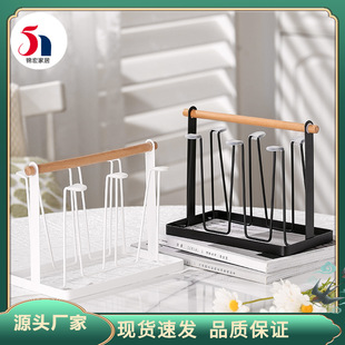 Japanese-Style Minimalist Iron Household Draining Cup Rack Portable Glass Cup Holder Water Cup and Utensil Storage Draining Organizer