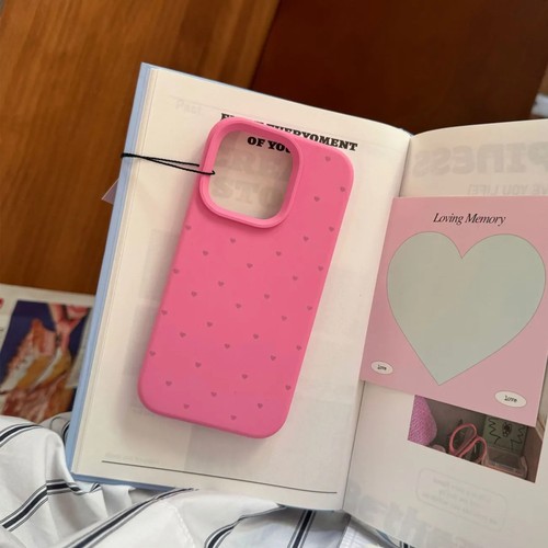 Liquid Silicone Solid Color Heart Apple iPhone 15 Case Compatible with iPhone 14 Pro Max New Model Anti-Slip 13 Teenager