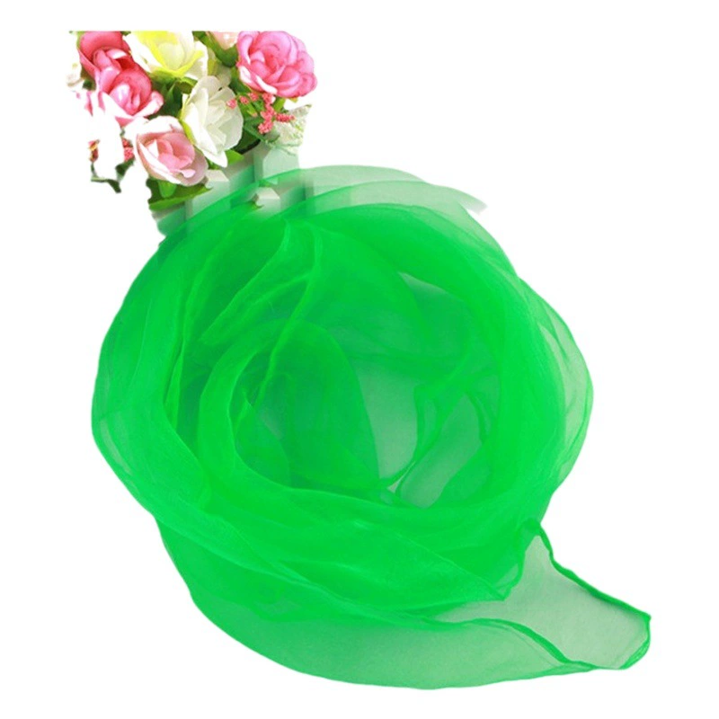 Сплошной Цвет Шифоновый маленький шелковый шарф Разнообразное представление Танцевальный новый стиль Маленький квадратный шарф Шарф ярких цветов Ветрозащитный песочный шелковый шарф Баотоу