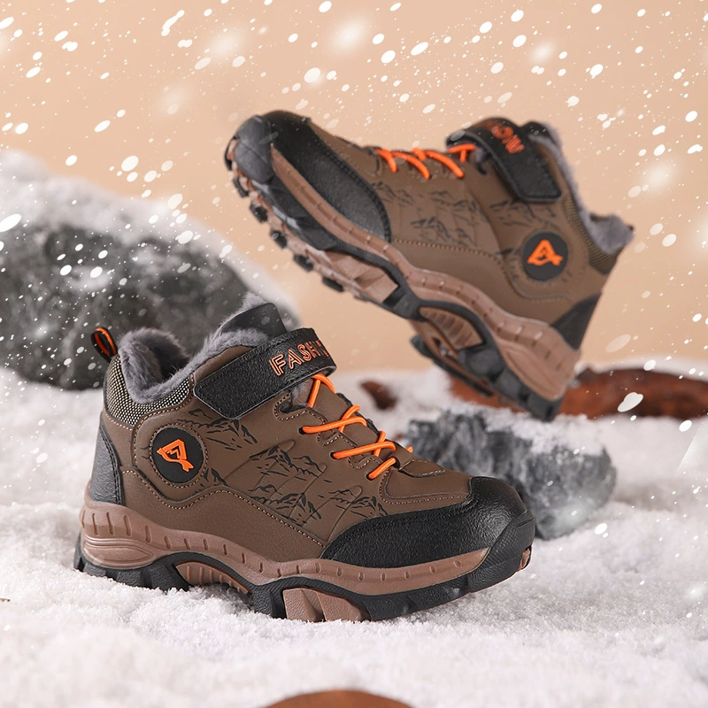 Кросс-зеркальная новая детская обувь для мальчиков и мальчиков на открытом воздухе снеговые кроссовки снегоступы сапоги 4 цвета большие хлопковые сапоги