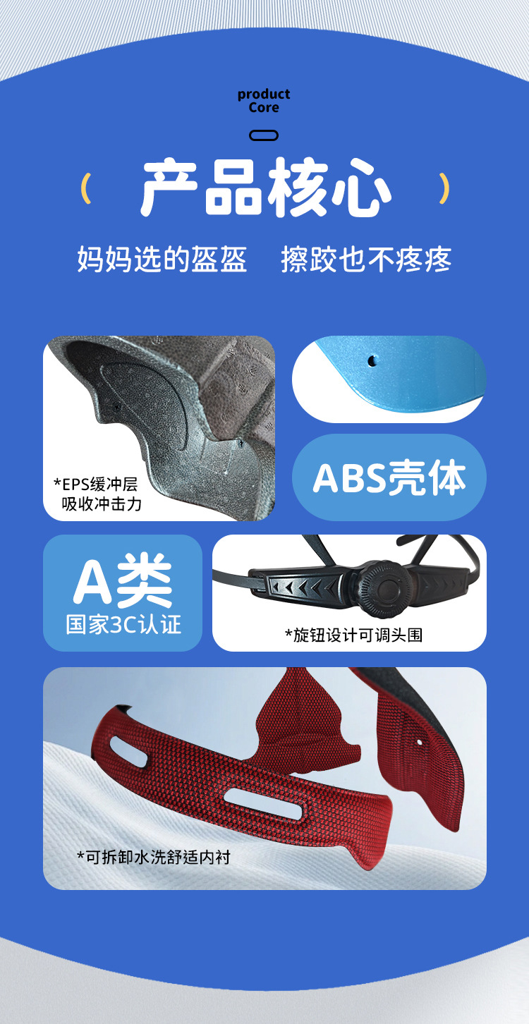 Children's Helmet Boys and Girls 3C Certified Kidsren's Summer Electric Motorcycle 3 to 10 Years Old All-Season Safety Helmet