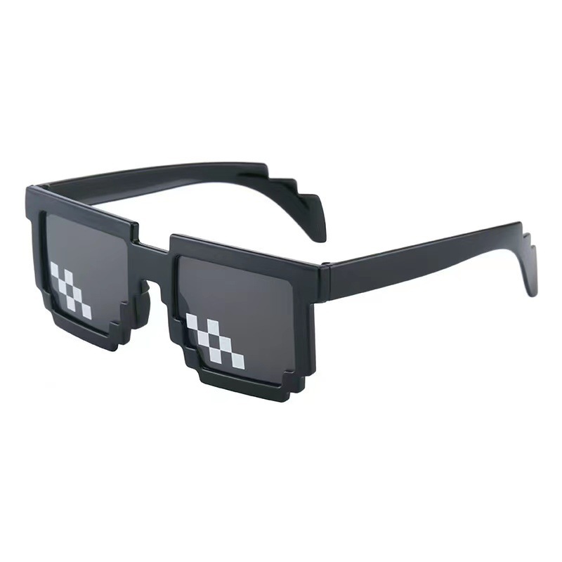 Glasses de mosaico cuadrado, personalidad de píxeles de dos dimensiones, gafas de sol divertidas, gafas de sol de mosaico de doble fila. image 7