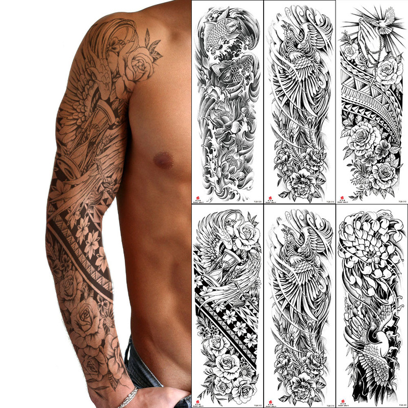 Full-arm tattoo stickers full-arm water transfer tattoo stickers temporary tattoo large picture flower arm customization wholesale tattoo