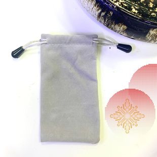 Gray Flocked Drawstring Flap Pocket Pants Gift Jewelry Storage Bag Drawstring Drawstring Jewelry Packaging Cloth Bag Small Speaker Storage Bag