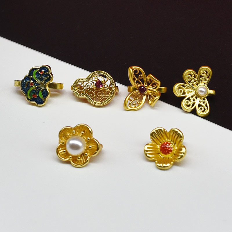 Gold-Plated Copper Color-Preserving Flower Clasp End Buckle DIY Bracelet Cheongsam Jewelry Accessories Materials Clothing Accessories Gold-Plated Copper Color-Preserving Flower Clasp End Buckle DIY Bracelet Cheongsam Jewelry Accessories Materials Clothing Accessories