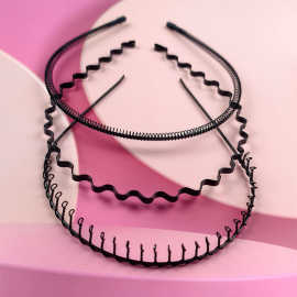 韩国女士简约金属基础铁发箍刘海发卡洗脸发夹男士运动发带头箍