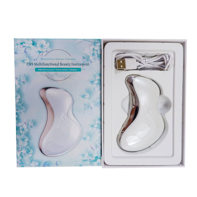 Nueva tabla de raspado eléctrica EMS, dispositivo de raspado para drenaje linfático facial, dispositivo de belleza con microcorriente y calor para el rostro en forma de V