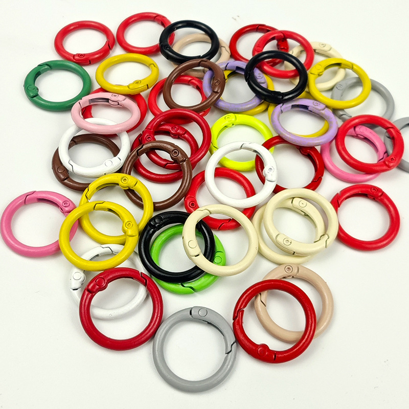O-Shaped DIY Colored Painted Spring Clasp Open Circle Metal Jewelry Accessories Wholesale Spring Ring Keychain Accessories O-Shaped DIY Colored Painted Spring Clasp Open Circle Metal Jewelry Accessories Wholesale Spring Ring Keychain Accessories