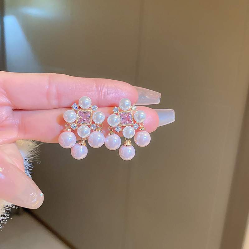 49#은침-핑크-스퀘어(리얼골드 도금)