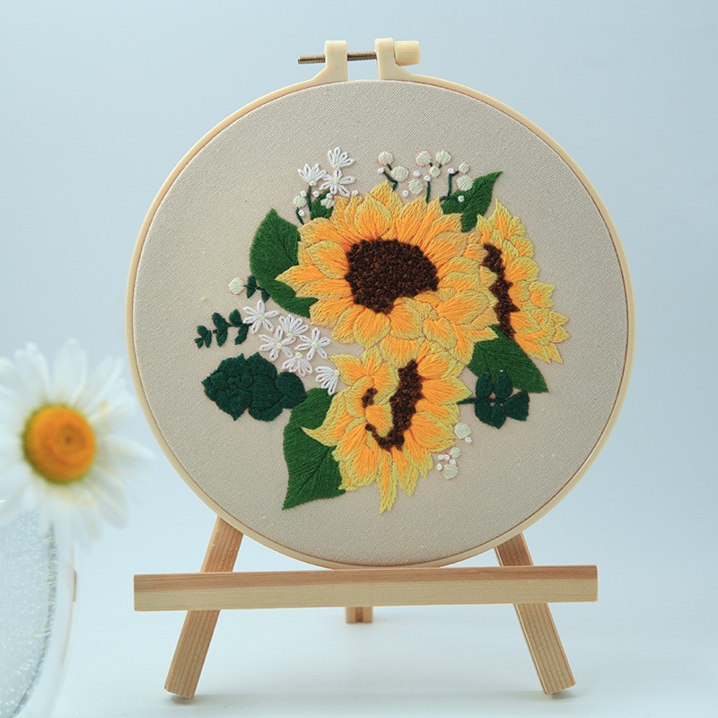 Bordado material de bricolaje paquete Lu bordado hecho a mano tela creativa decoración de estilo europeo flor tridimensional novicio costura colgante pintura