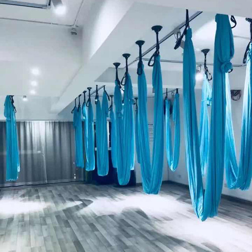 Pure Color Aerial Yoga Hammock Anti-Gravity One-Piece Seamless Elastic Fabric Set Yoga Studio Suspension Rope