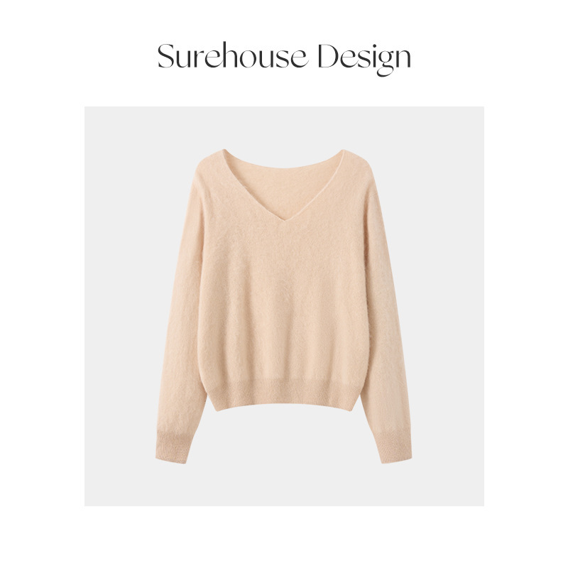柳絮SureHouse 微米级拉绒~双股羊绒&羊毛[绒羽舒派]毛衣女秋冬|undefined