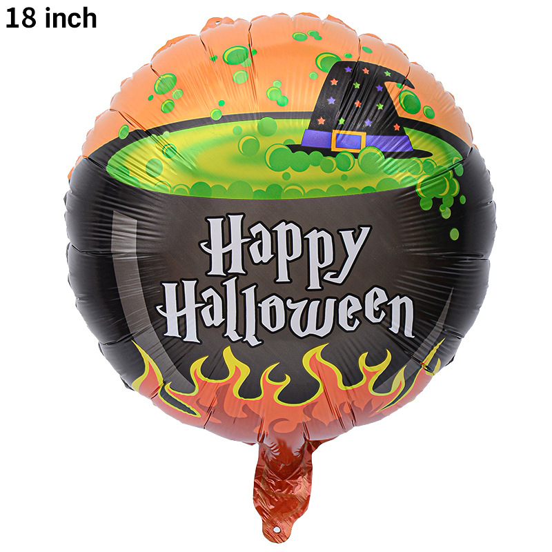 Bola de 18 pulgadas globo de aluminio de Halloween fantasma Festival cráneo calabaza Halloween tema Fiesta escena decoración globo