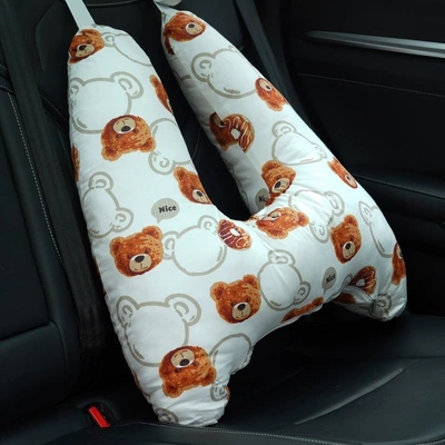 Seat belt shoulder pad — artifact car shoulder guard - white-bear-removableupgrade-linercotton-breathable-5566cm