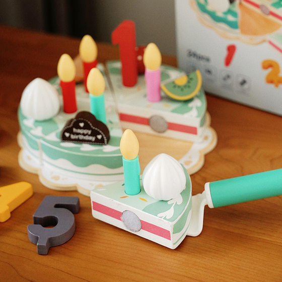 Children's Play Home Simulation Birthday Cake Diy Magnetic Educational Early Education Kitchen Princess Wooden Toys